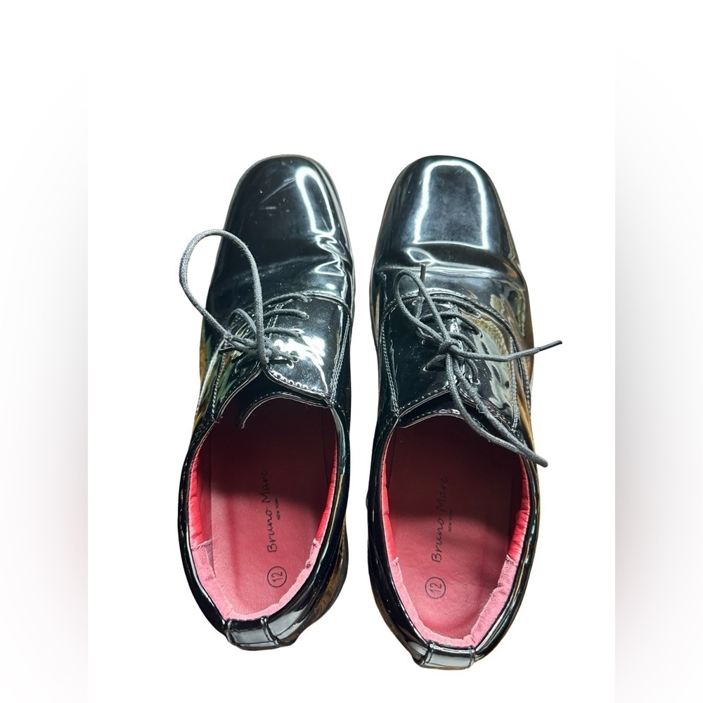 Bruno Marc Shiny Black Shoes Size 12 (Used - Good Condition) - Picture 2 of 8